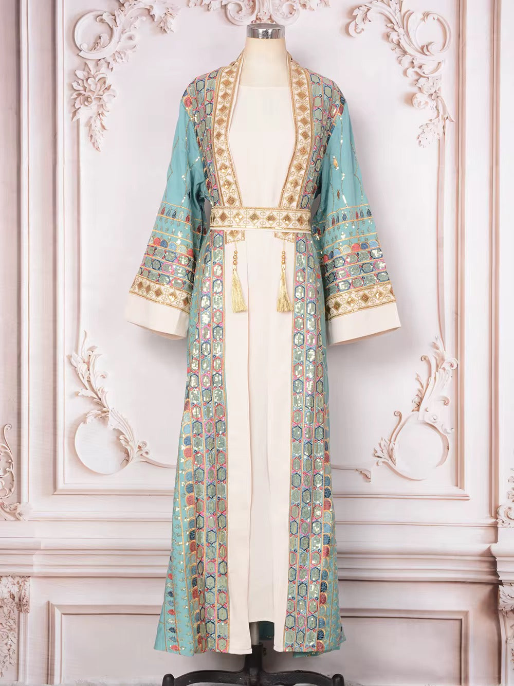 2 piece Sequins Abaya