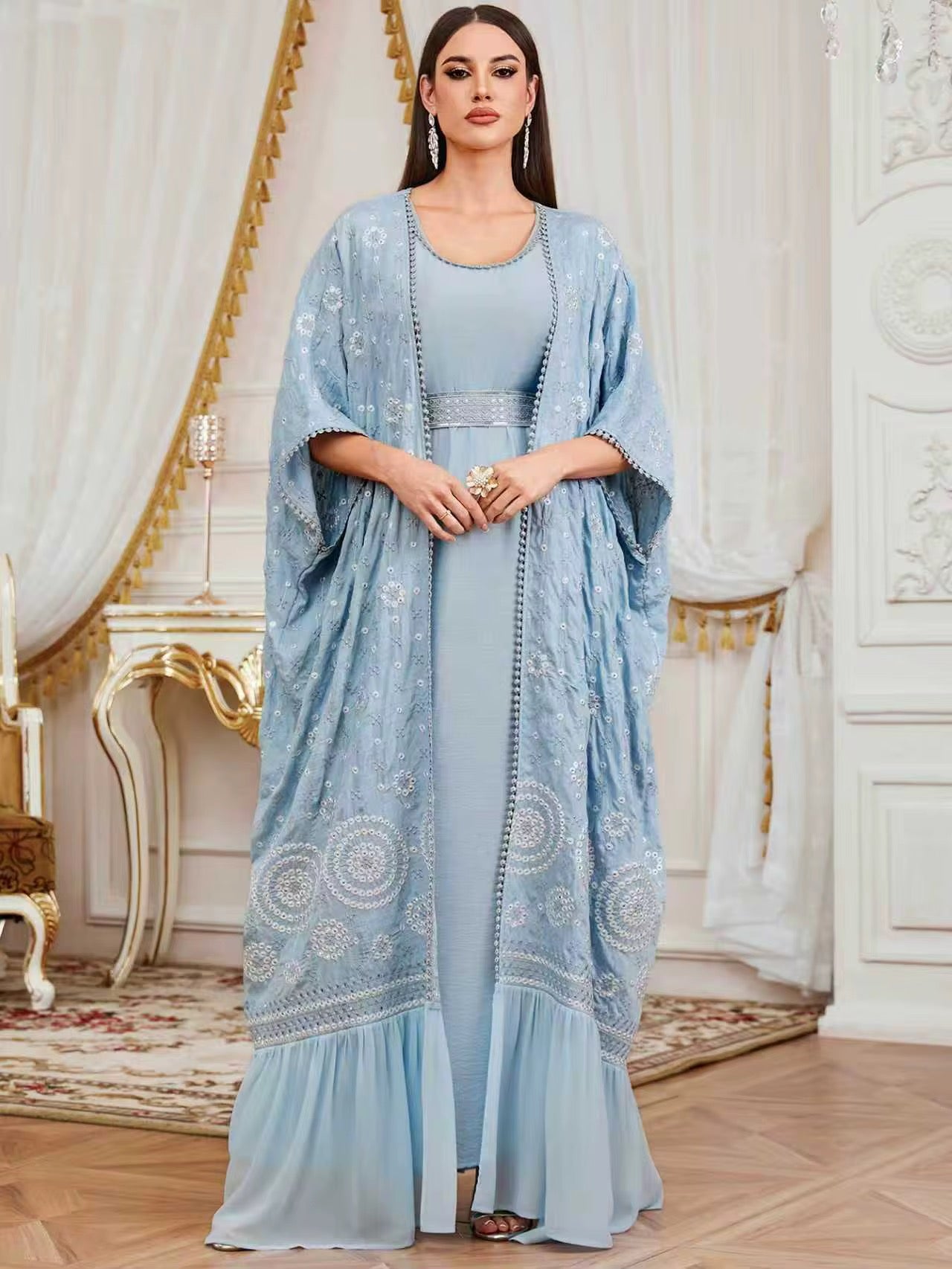 2 pieces Sequenced Abaya