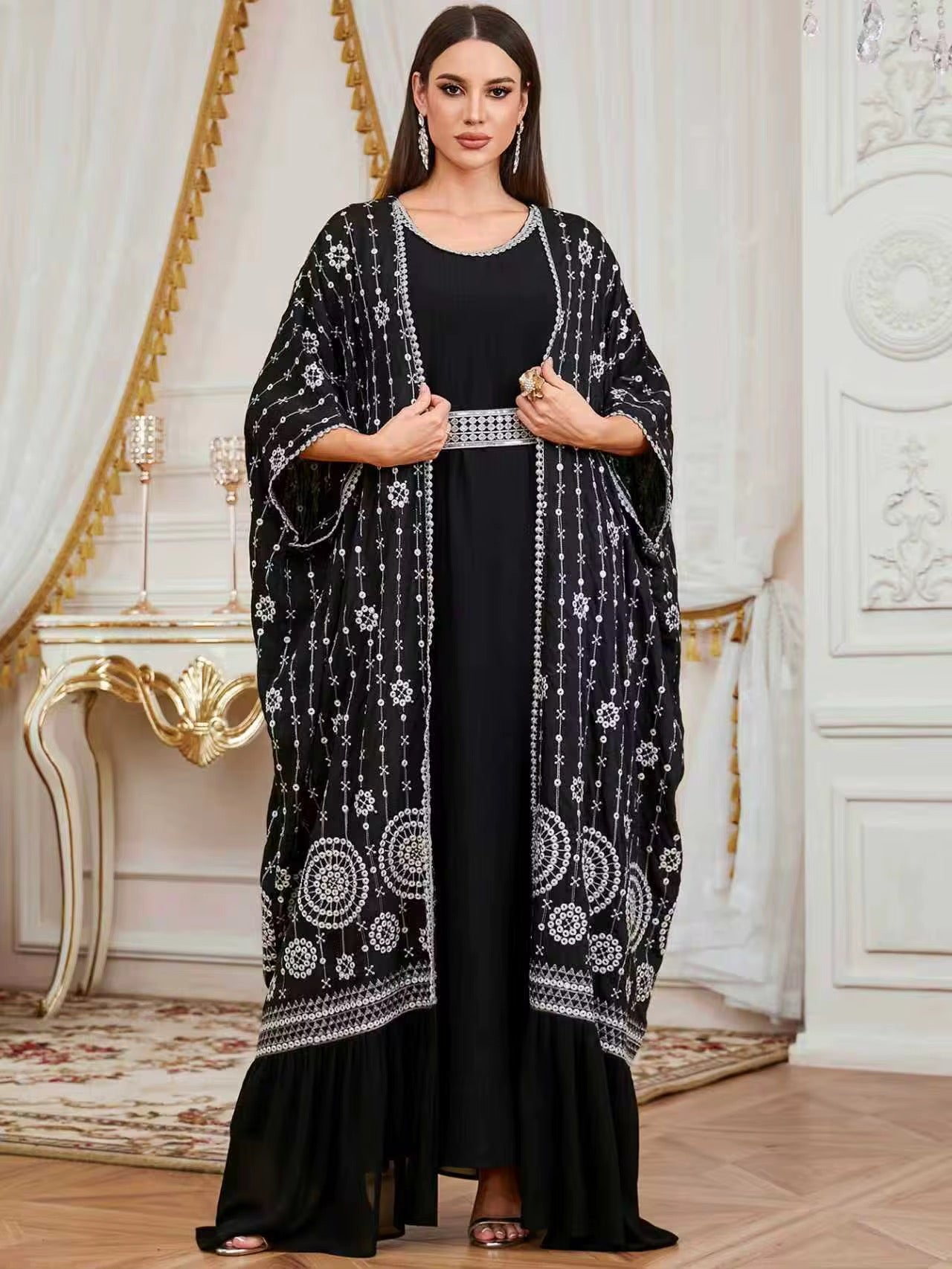 2 pieces Sequenced Abaya